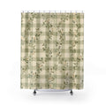 Sage Green Gingham Country Shower Curtain