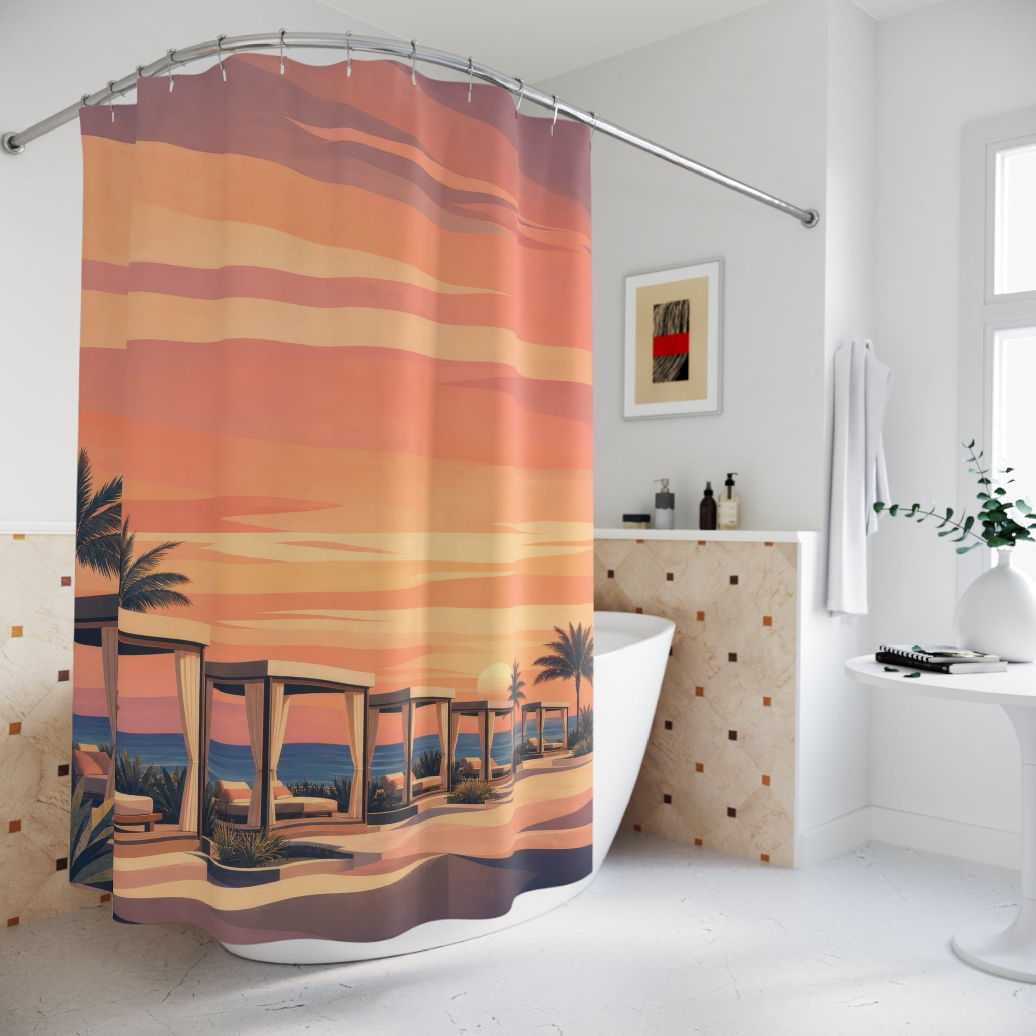 Resort Hotel Cabana Shower Curtain