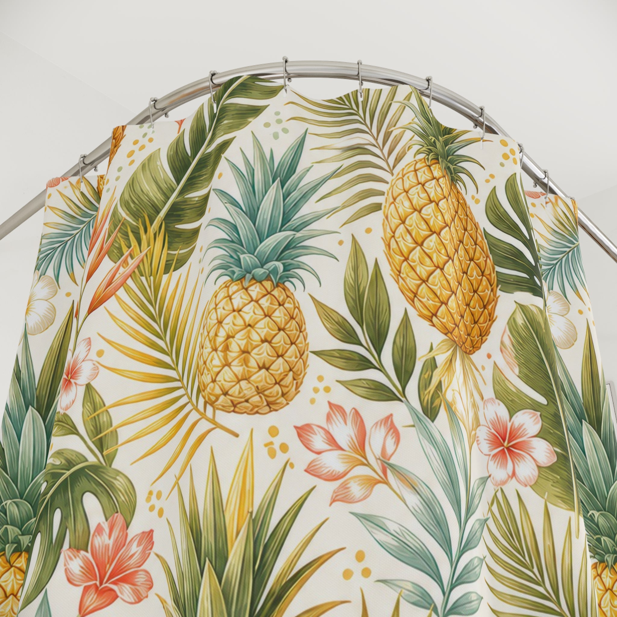 Tropical Fruit Repeat Pineapple Shower Curtain