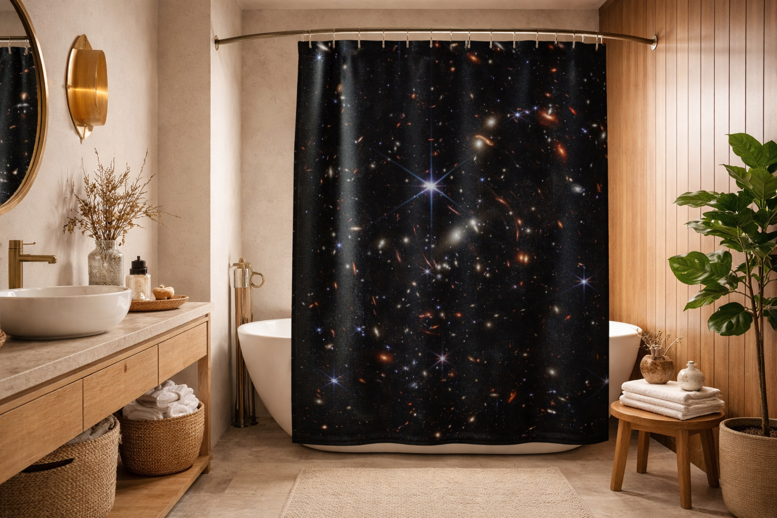 James Webb Deep Field Shower Curtain