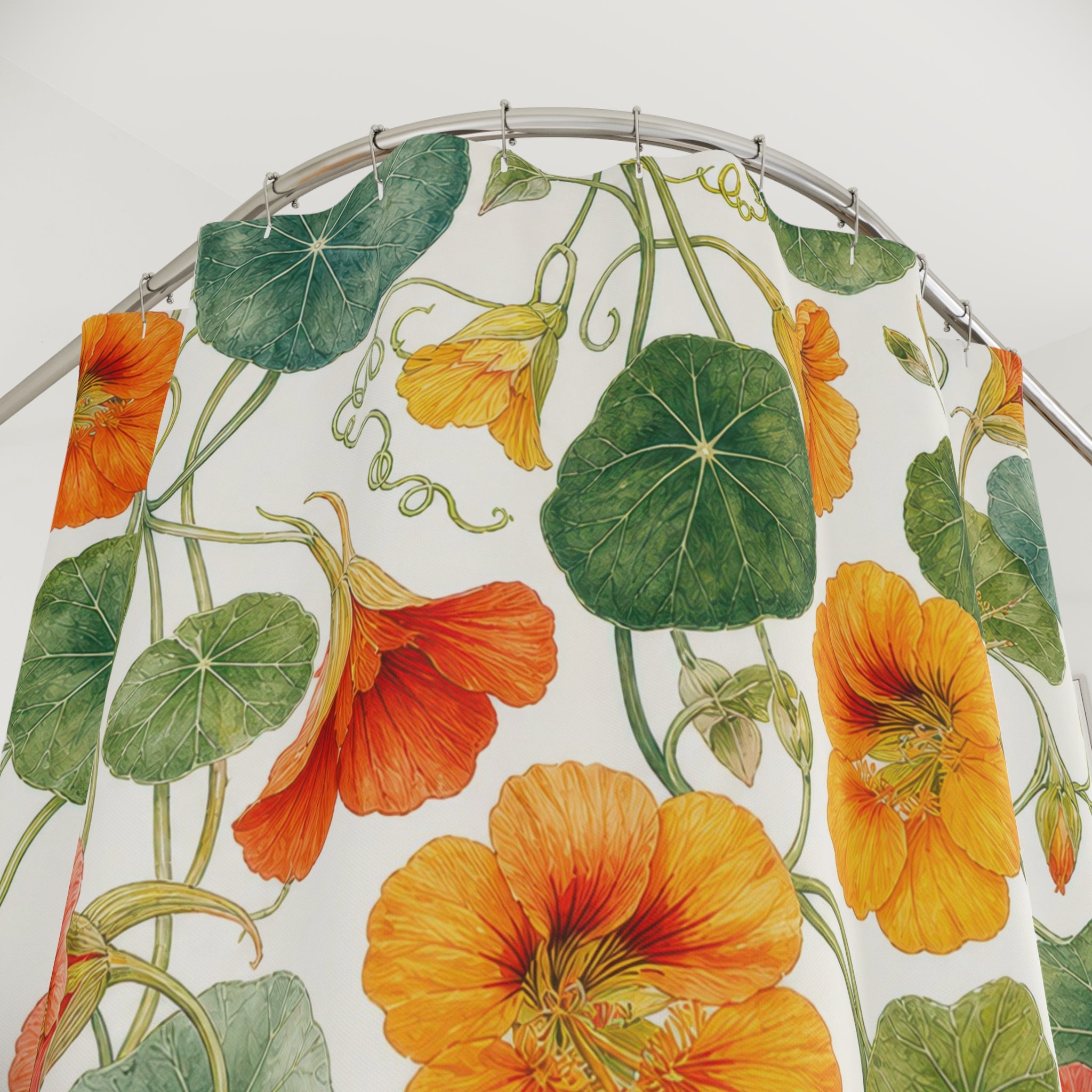 Nasturtium Botanical Vine Shower Curtain
