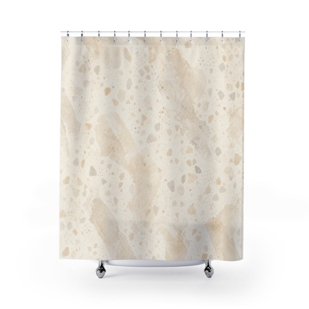 Cream Textured Speckle Shower Curtain