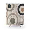 Black Beige Concentric Circle Shower Curtain