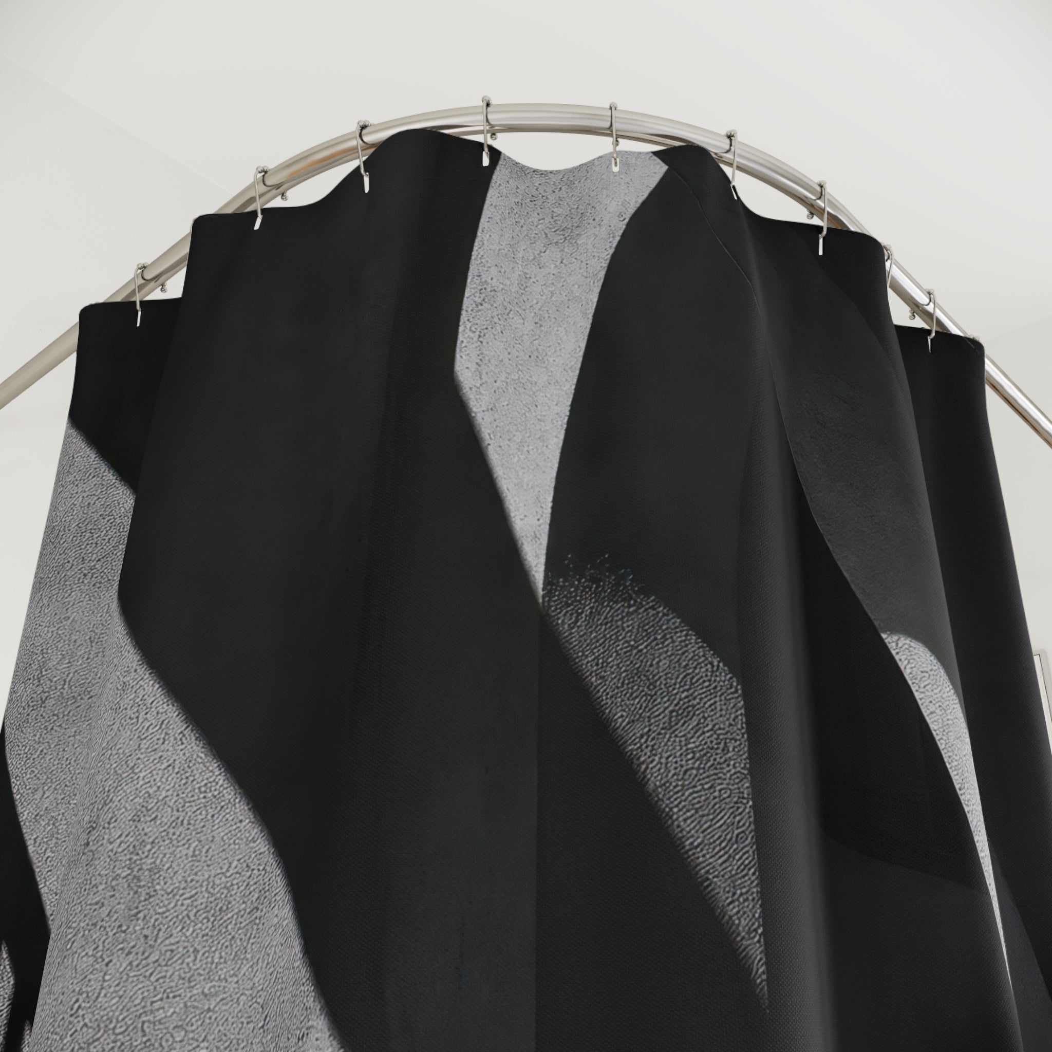 Black White Shower Curtain, Architectural Bath Decor, Modern Stair Arch Pattern, Graphic Guest Bathroom Decor, Urban Style, Monochrome Style