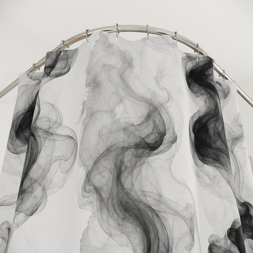 Black White Smoke Ink Shower Curtain