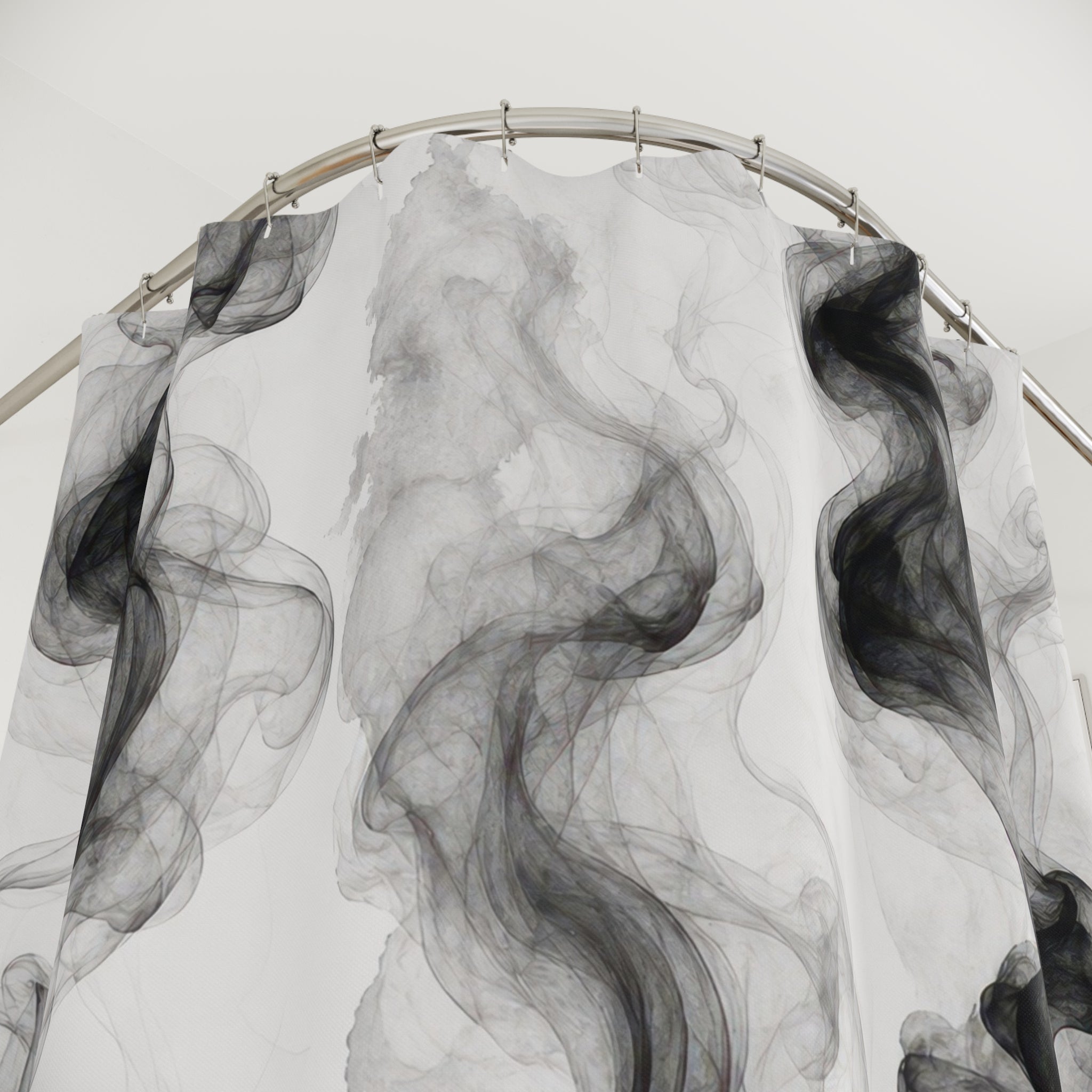 Black White Smoke Ink Shower Curtain