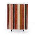Rust Orange Brown Vertical Stripe Shower Curtain