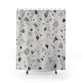 Gray White Stone Chip Shower Curtain