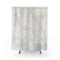 White Botanical Photogram Shower Curtain