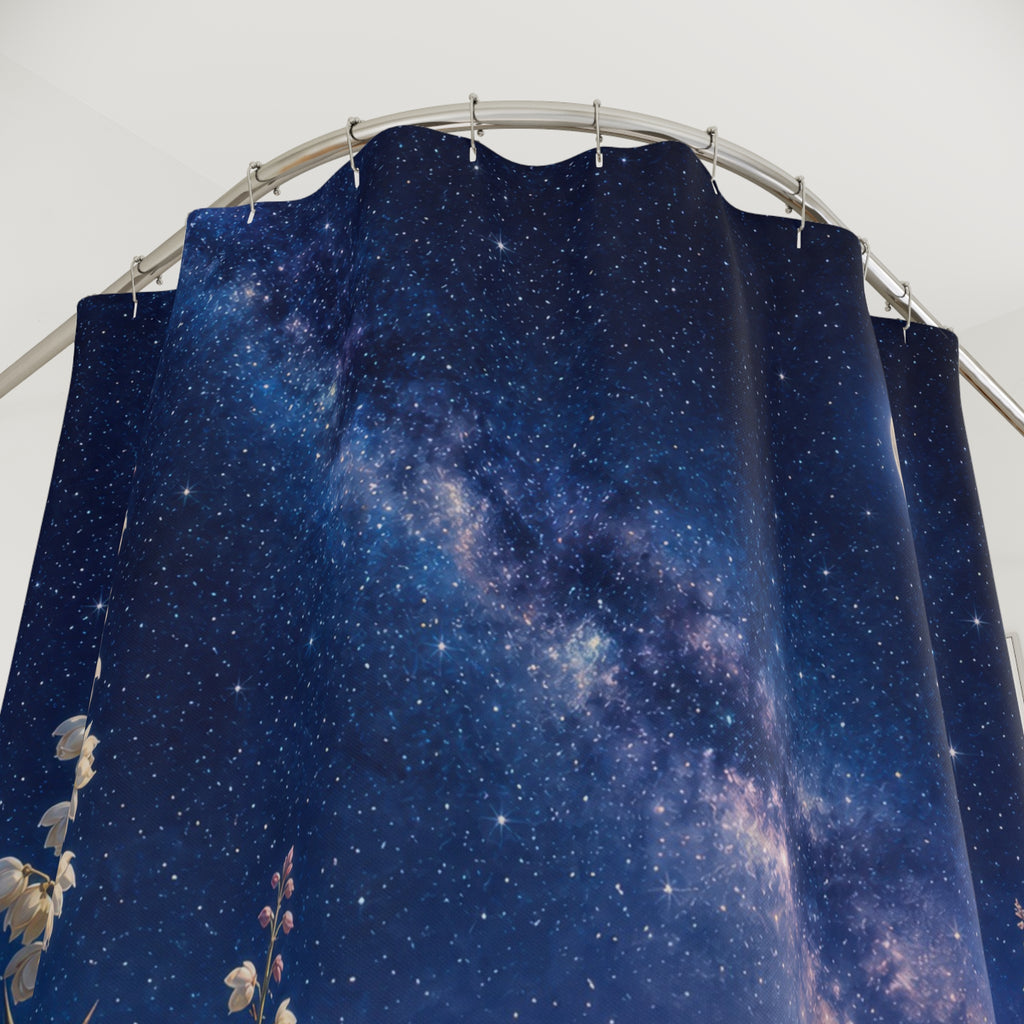 Starry Agave Desert Night Shower Curtain