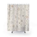 Off White Beige Stone Chip Shower Curtain