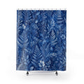 Navy Fern Shower Curtain, Navy Blue Nature Bathroom Decor, Fern Botanical Bath Curtain, Guest Bath Decor, Small Bathroom Decor, Home Decor