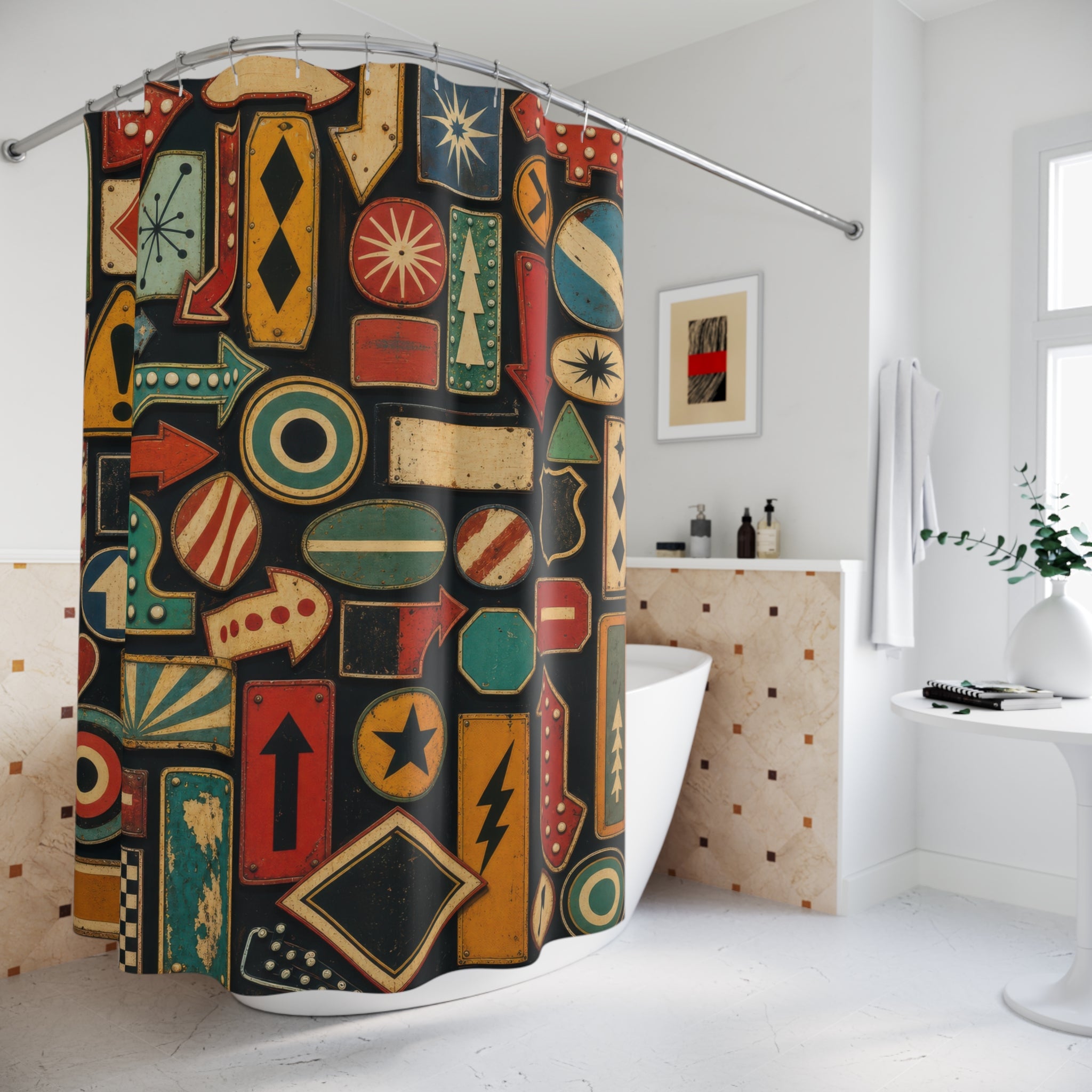Unique Retro Shower Curtain