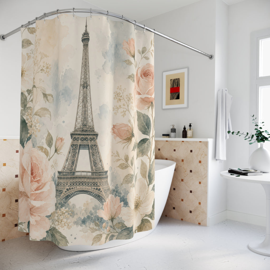 French Floral Paris Shower Curtain