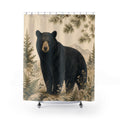 Rustic Woodland Black Bear Shower Curtain: Rustic Woodland Sho