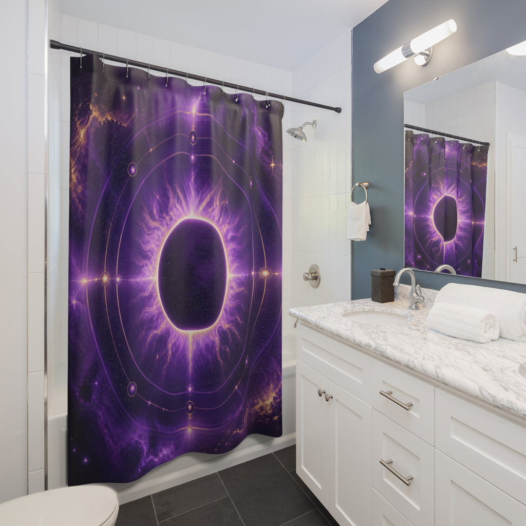 Purple Eclipse Halo Shower Curtain