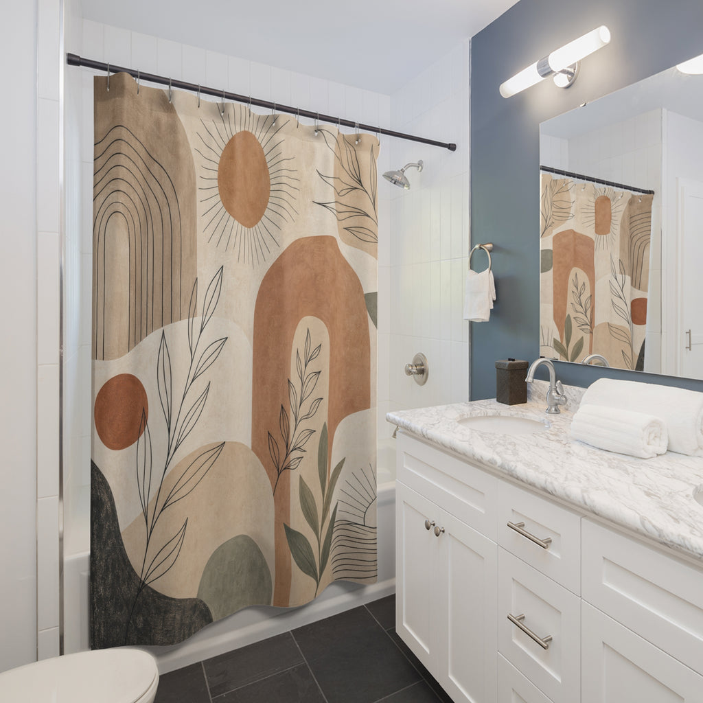 Modern Boho Organic Arch Shower Curtain