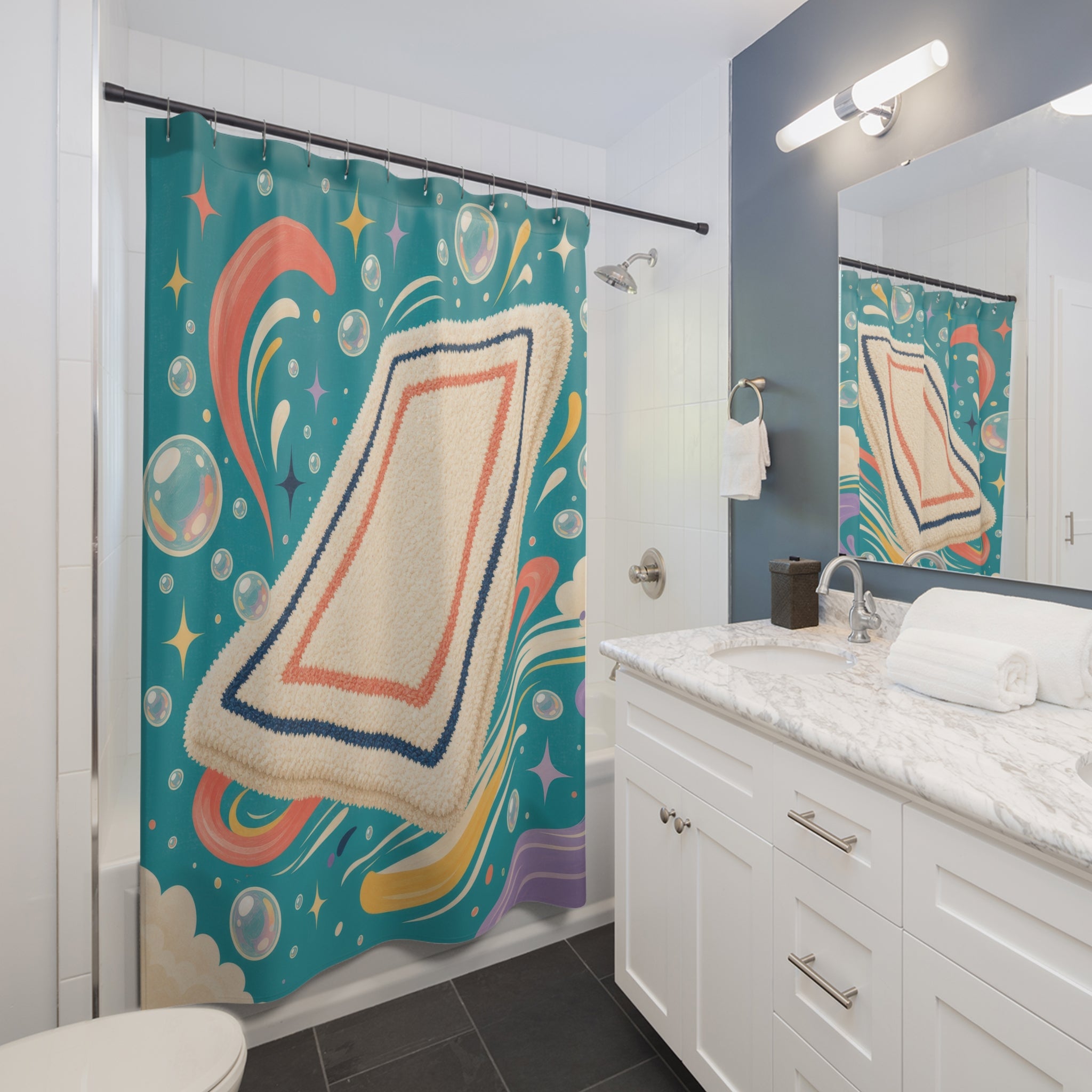 Flying Mat Shower Curtain