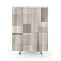 Beige Gray Geometric Shower Curtain