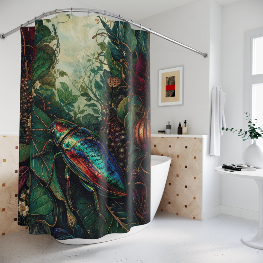 Jewel Beetle Canopy Decorative Shower Curtain