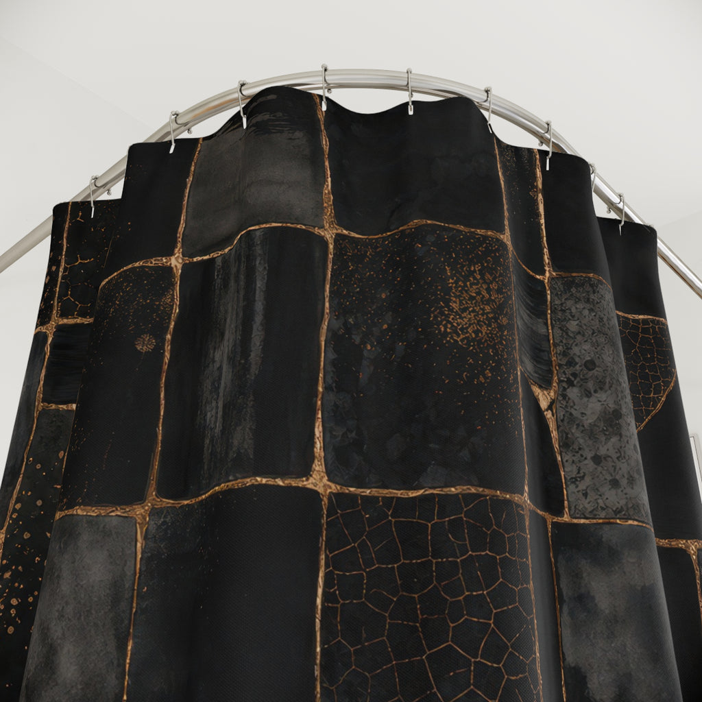 Black and Gold Shower Curtain
