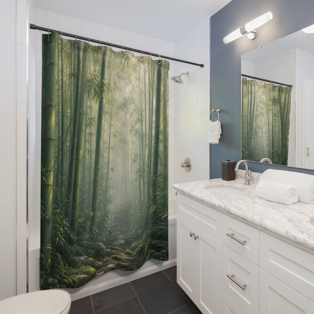 Misty Bamboo Forest Shower Curtain