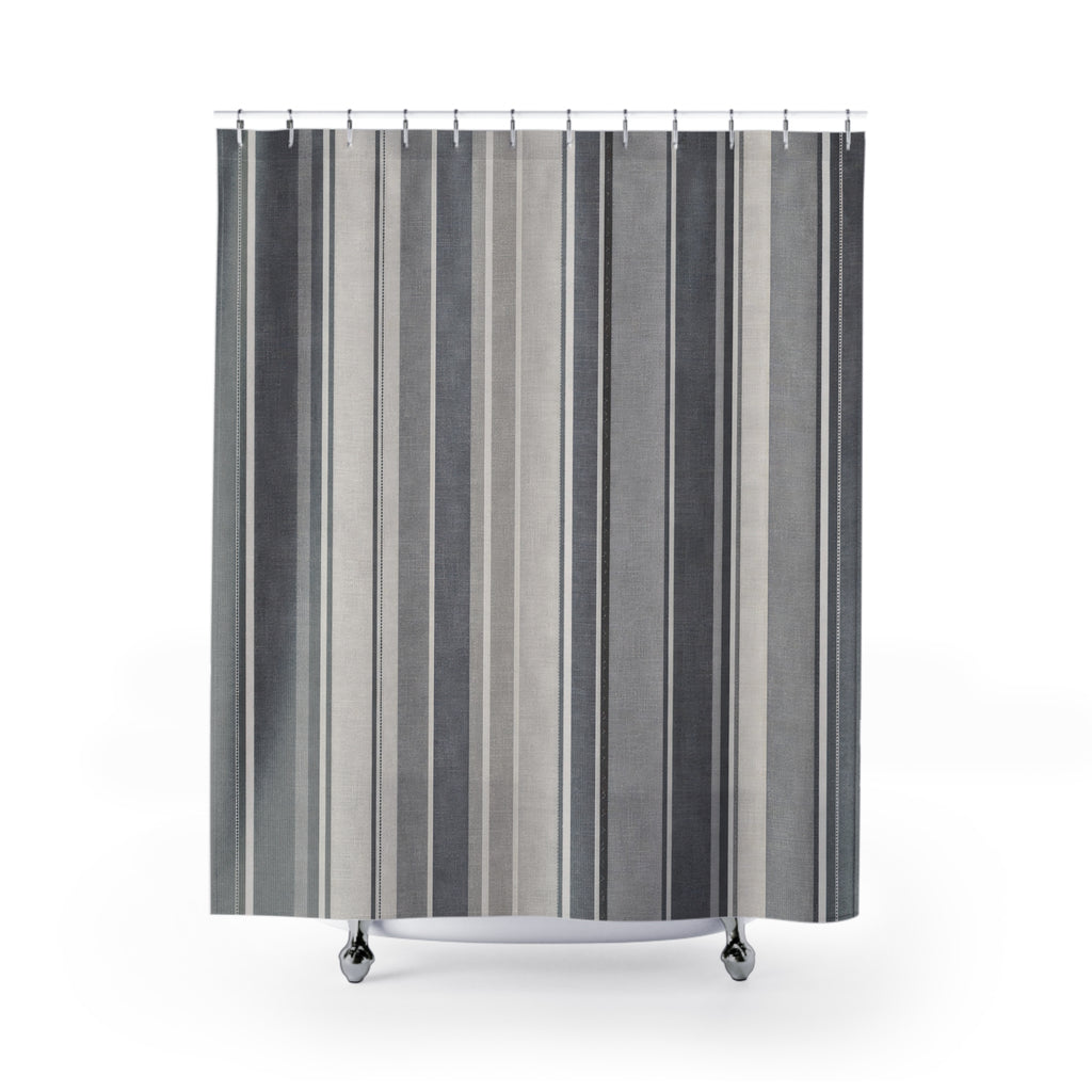 Modern Grey Stripe Shower Curtain