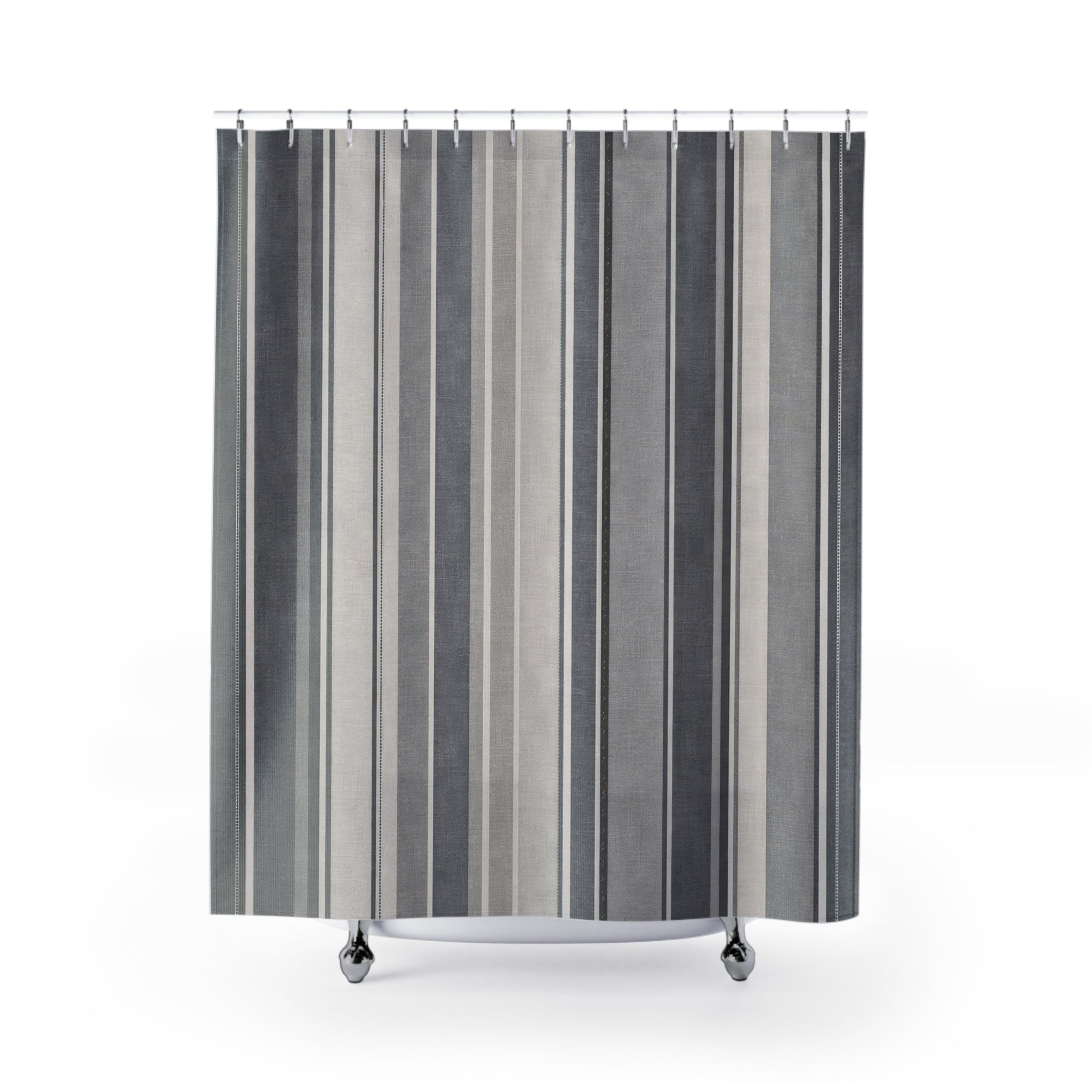 Modern Grey Stripe Shower Curtain