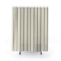 Navy Black Ticking Stripe Shower Curtain