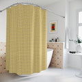 Chocolate and Butter Yellow Polka Dot Shower Curtain