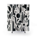 Black White Geometric Shower Curtain