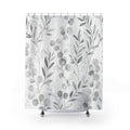 Grey White Eucalyptus Shower Curtain
