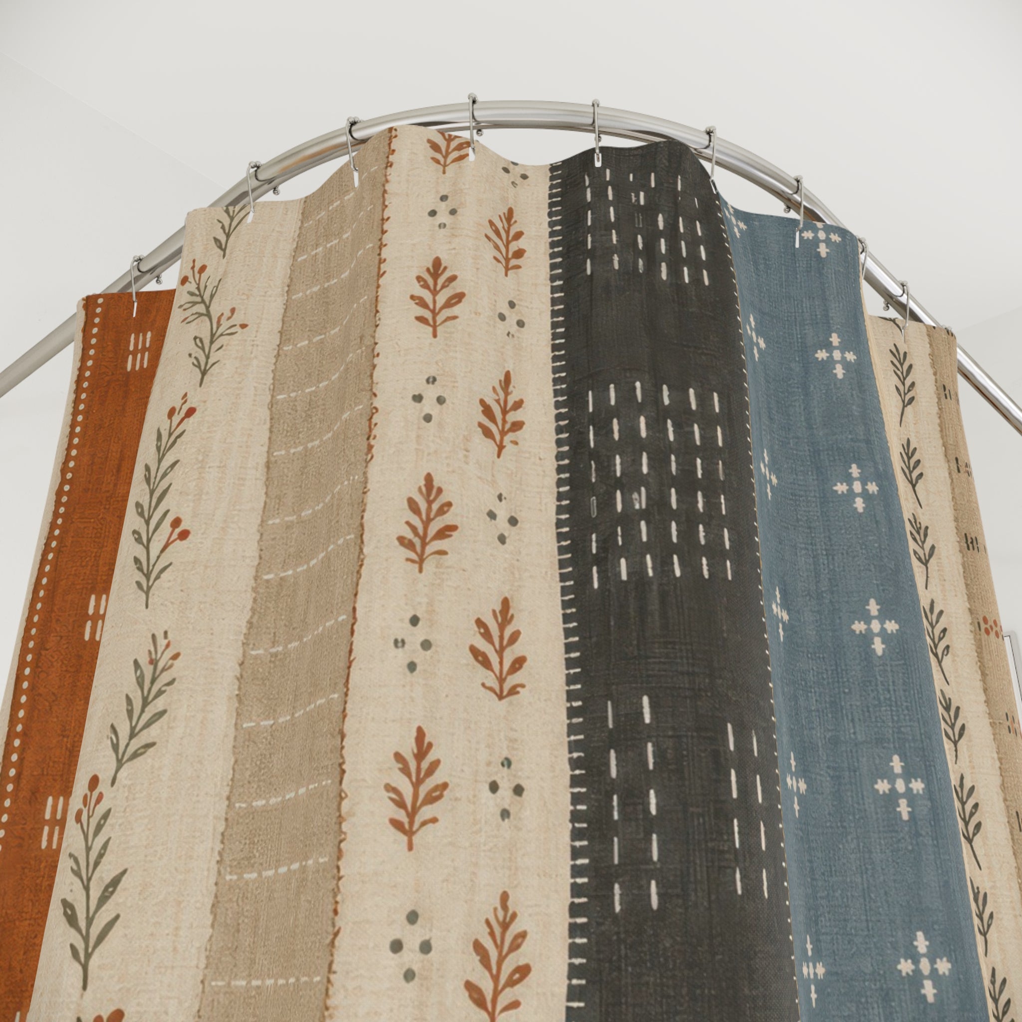Boho Vertical Stripe Shower Curtain