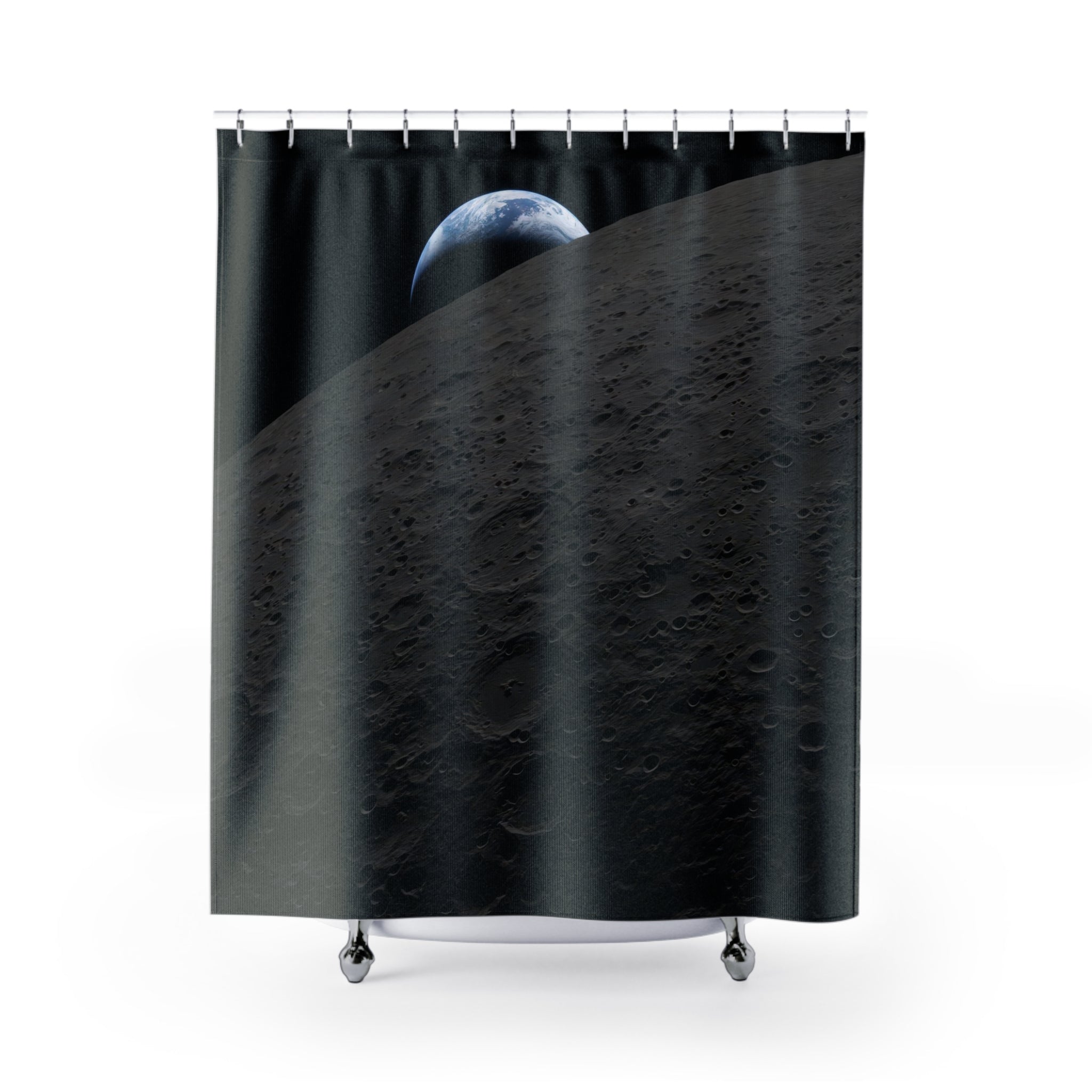 Earthset Moon Shower Curtain: NASA Lunar Photo