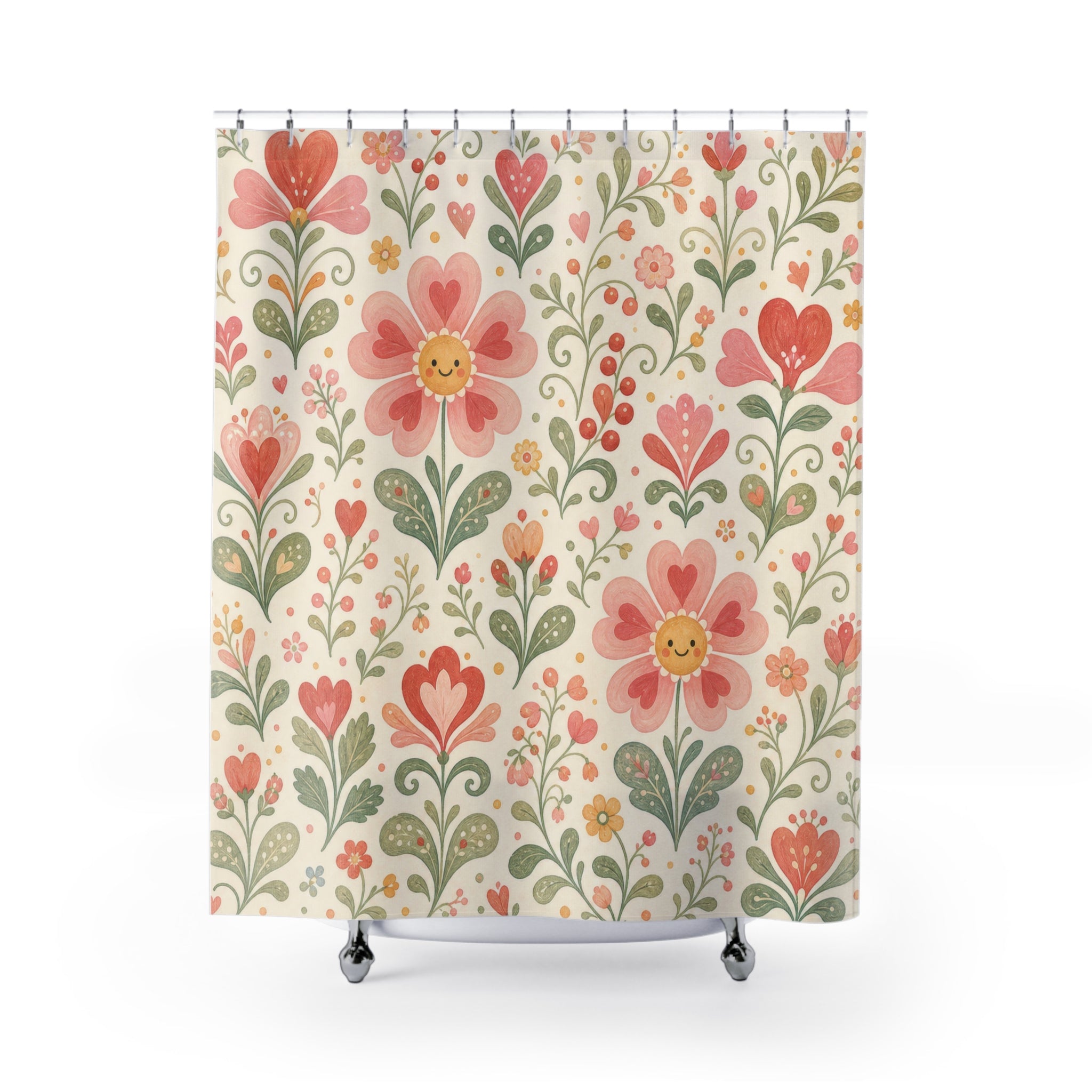 Pink Flower Shower Curtain