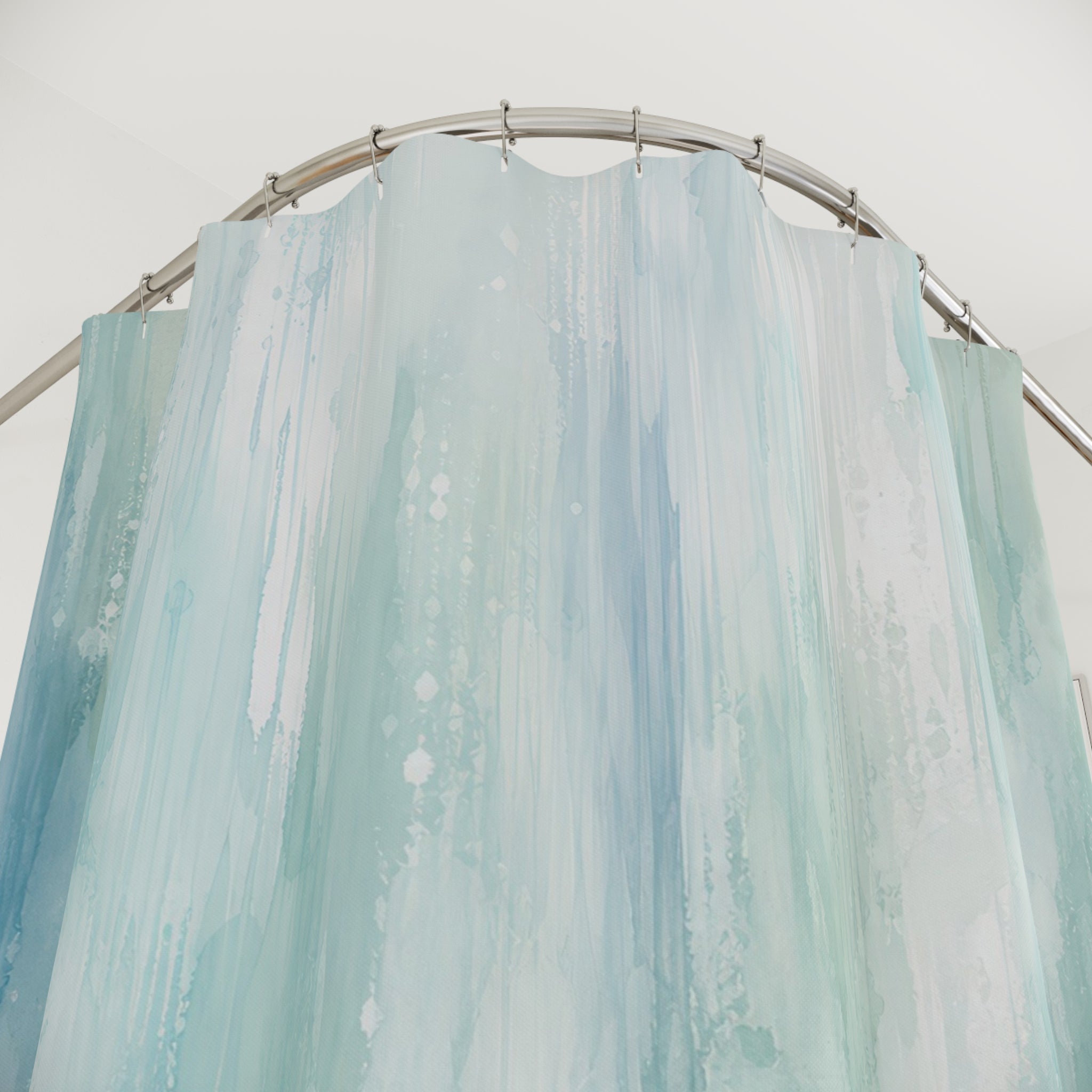 Celadon Watercolor Shower Curtain