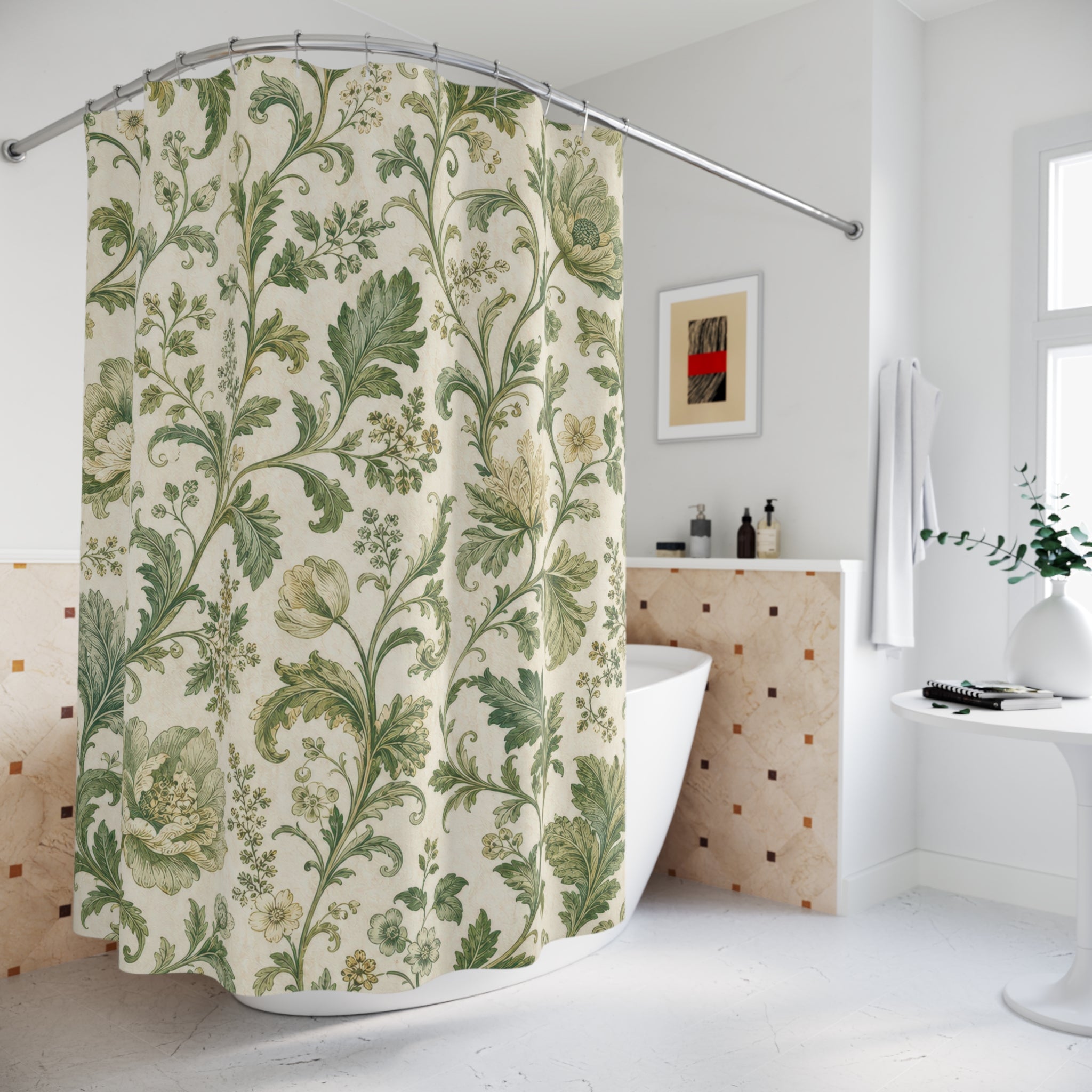 Botanical Scroll Shower Curtain