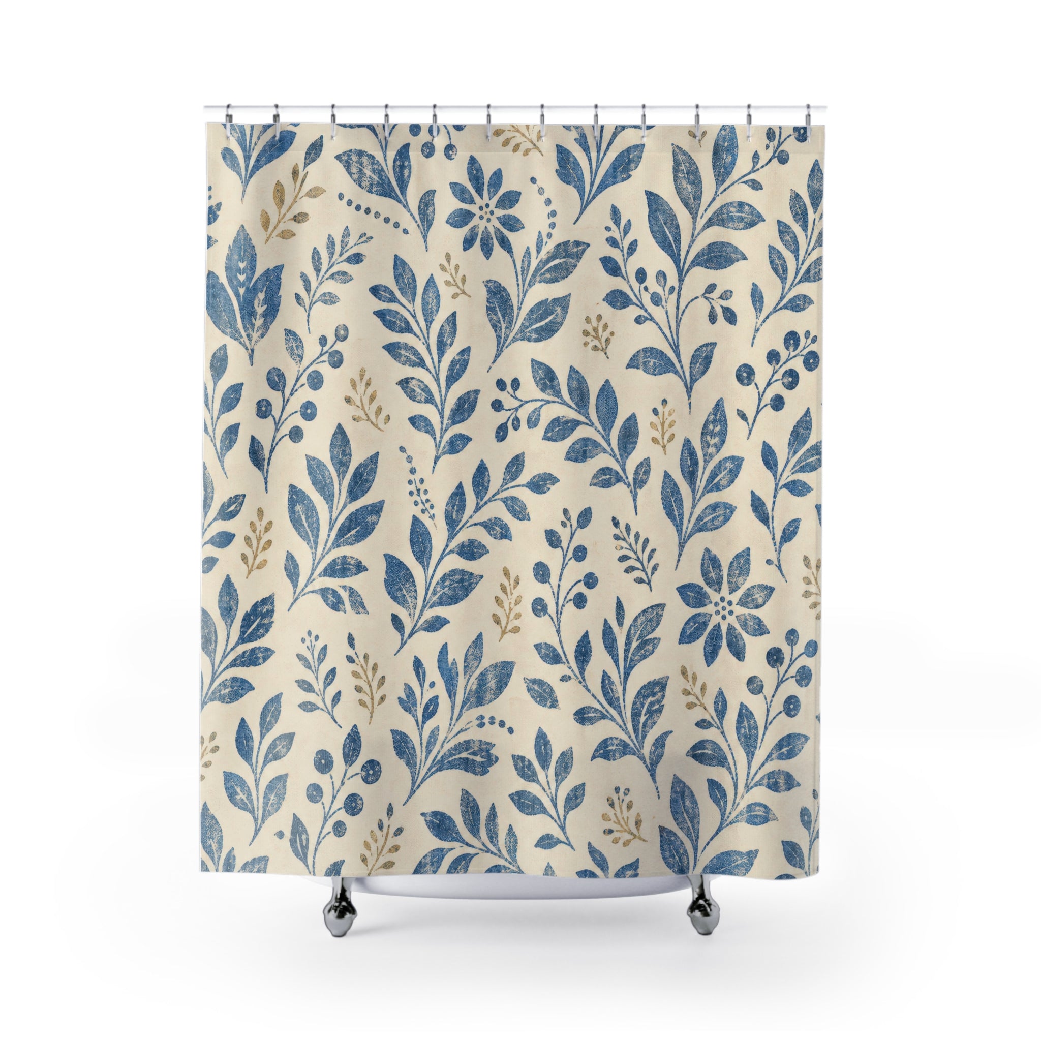 Country Botanical Leaf Shower Curtain