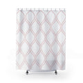 Red Trellis Shower Curtain, Soft Ogee Lattice Pattern, Red White Geometric Bath Decor, Elegant Classic Guest Bathroom Accent, Airy Style
