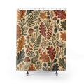 Autumn Woodland Block Print Shower Curtain