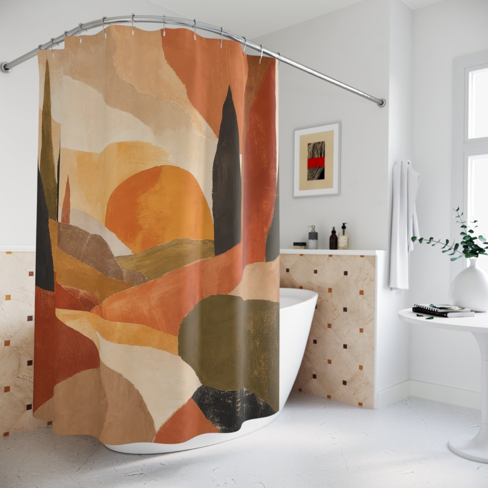 Modern Autumn Landscape Shower Curtain