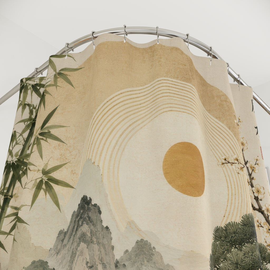 Feng Shui Koi Pond Shower Curtain
