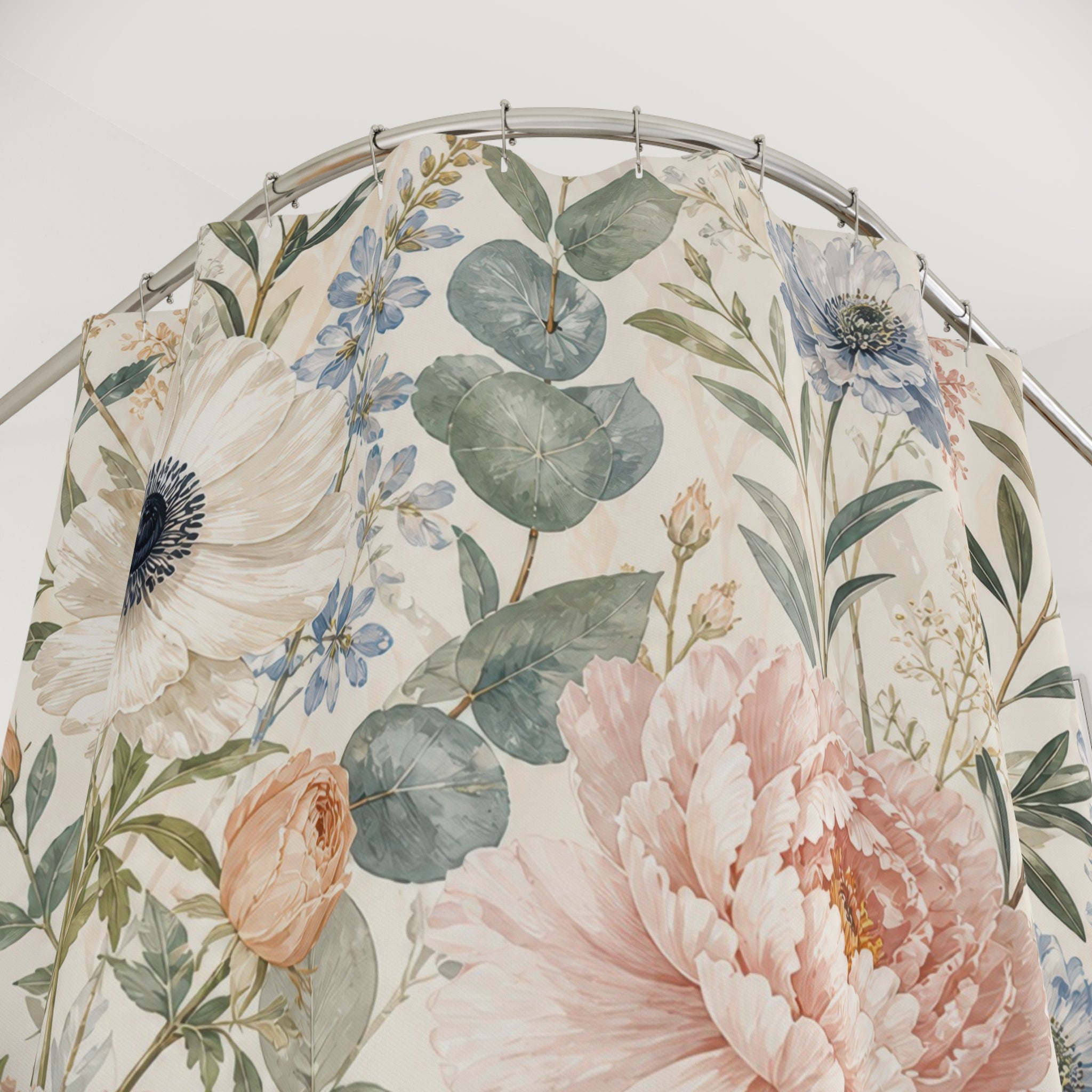 Pastel Rose Garden Shower Curtain