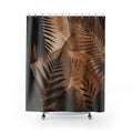Palm Shower Curtain, Brown Beige Botanical Bath Decor, Sepia Fern Leaf Pattern, Warm Tropical Nature Leaf Guest Bathroom Decor Style