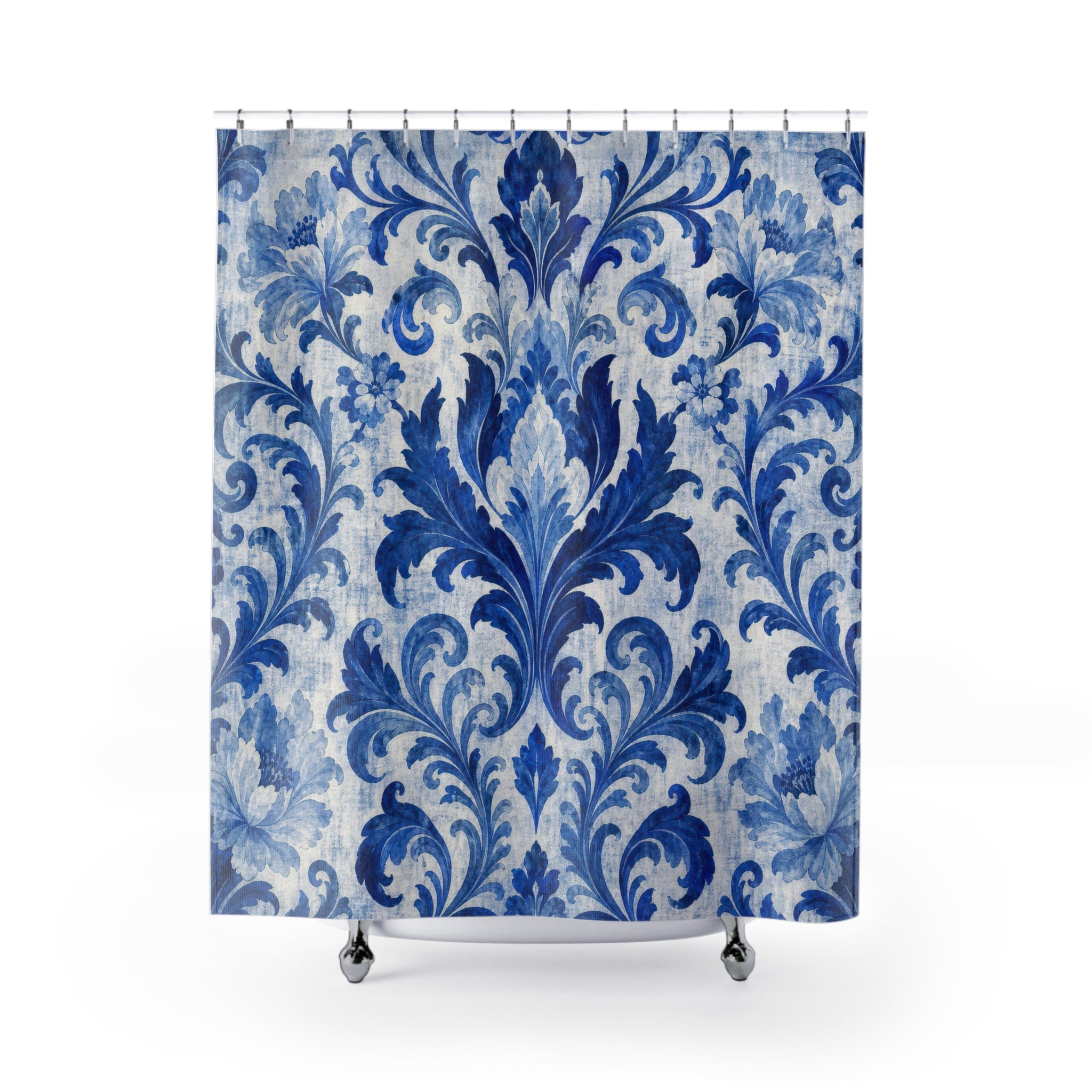Blue Damask Shower Curtain