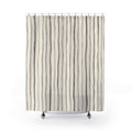 Wavy Grey Pinstripe Shower Curtain
