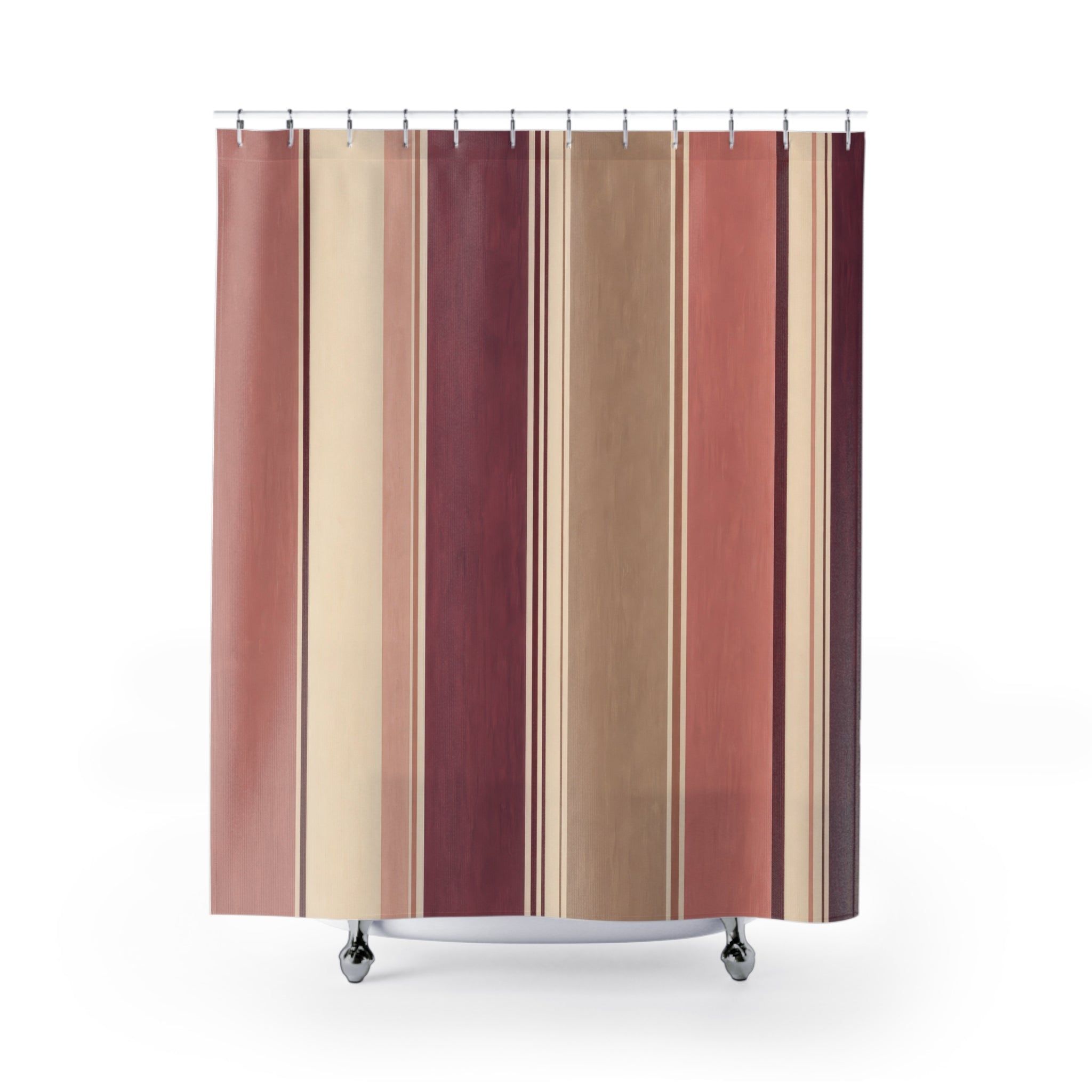 Dusty Rose Mauve Vertical Stripe Shower Curtain