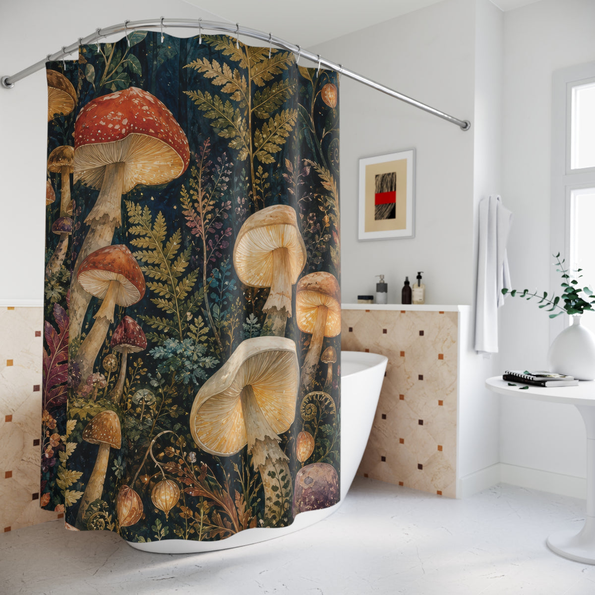 Mushroom Lantern Grove Shower Curtain