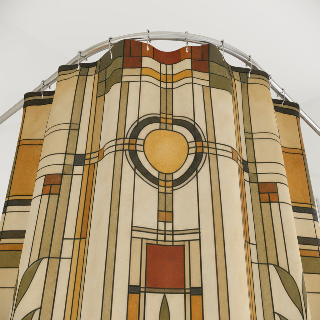 Prairie Glass Frank Lloyd Wright Inspired Shower Curtain