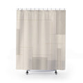 Gold Line White Shower Curtain: Gold Line Shower Curtain